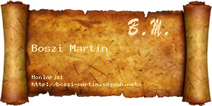 Boszi Martin névjegykártya